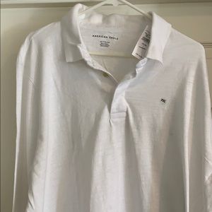 New! Men’s American Eagle white long sleeve polo.